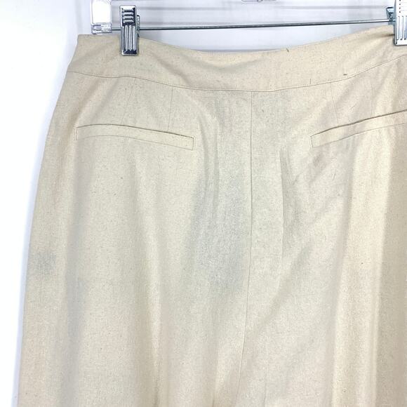 Jenni Kayne Relaxed Trouser Pant Womens Sz 10 Ivory Raw Silk Wide Leg *READ - Picture 3 of 11
